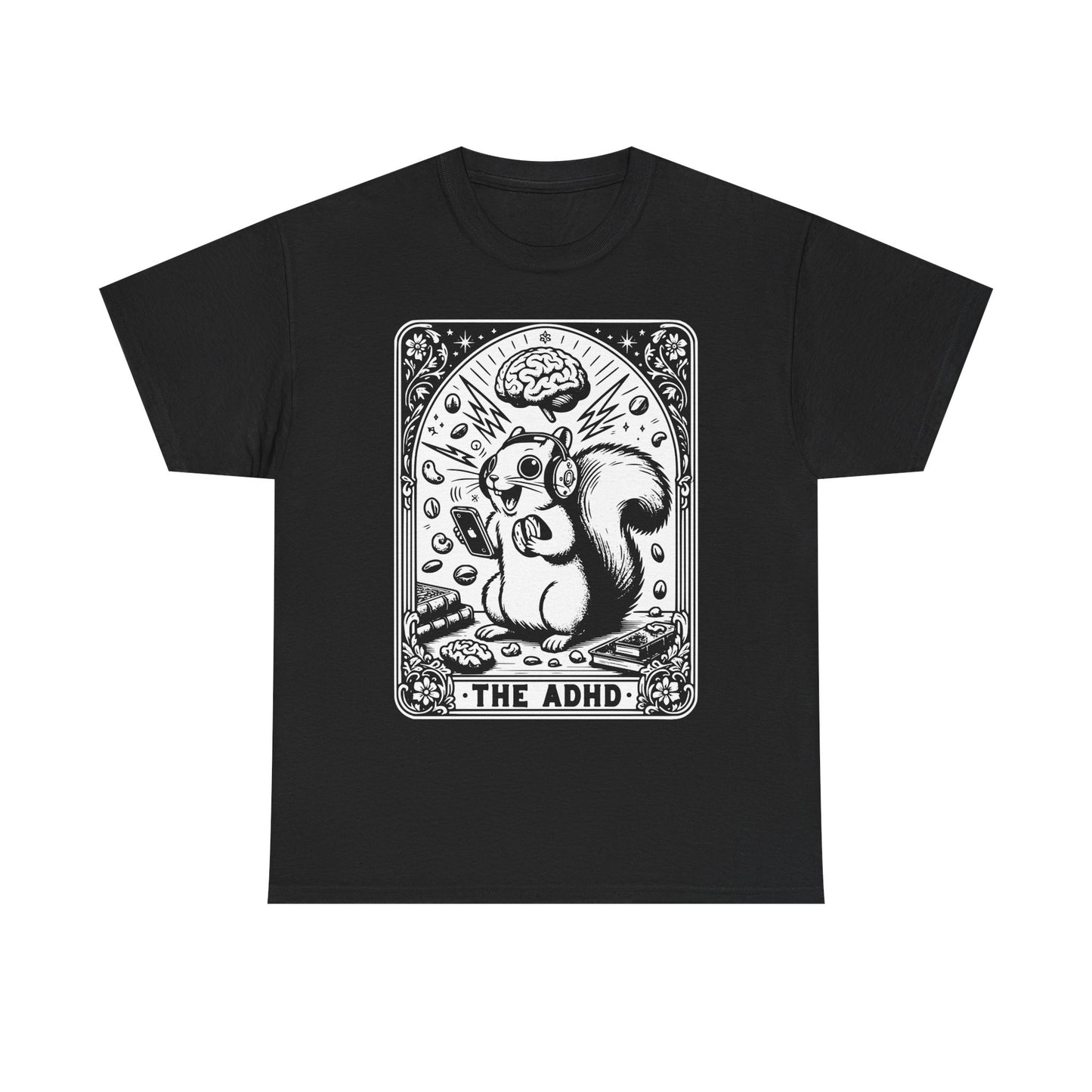 The ADHD Squirrel Tee | Cute Retro Illustration, Mental Health Awareness