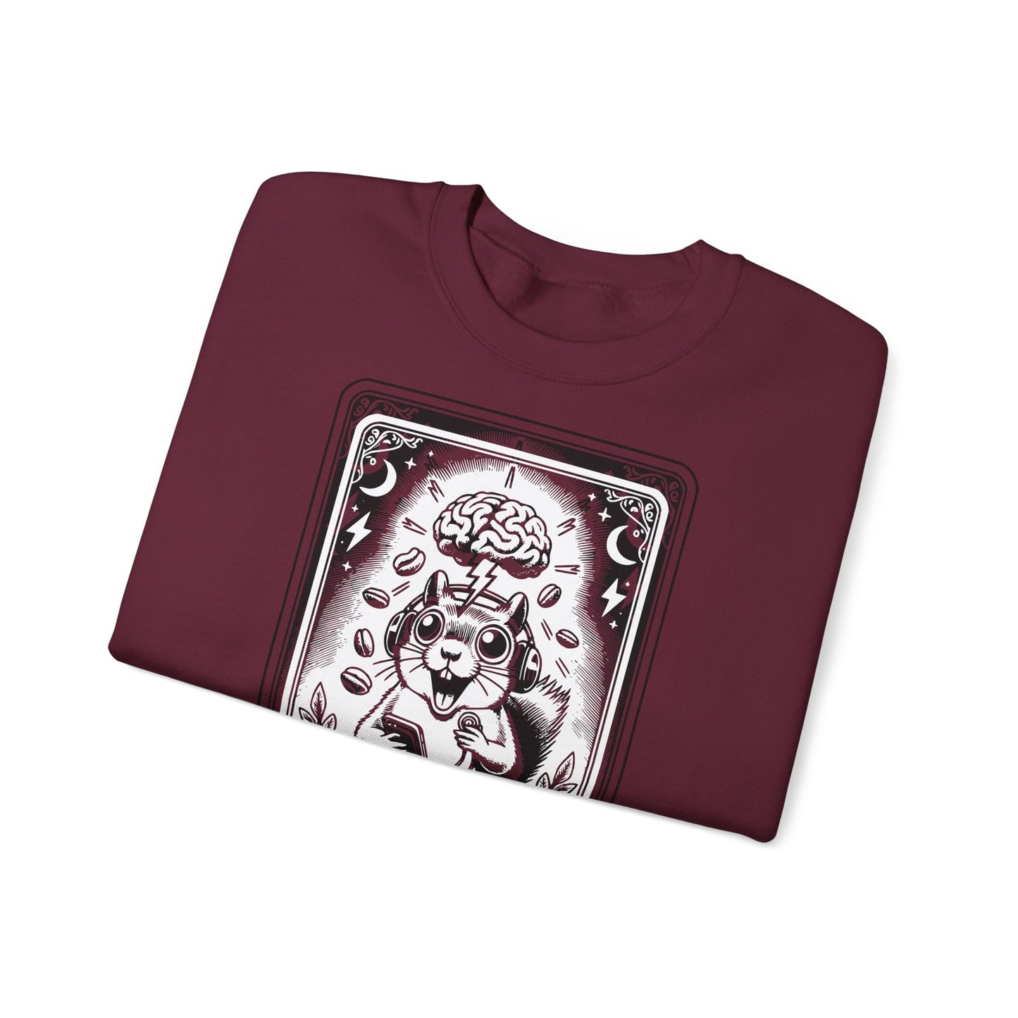 ADHD Tarot Card Squirrel sweatshirt | Crewneck, Psychedelic Brain Illustration