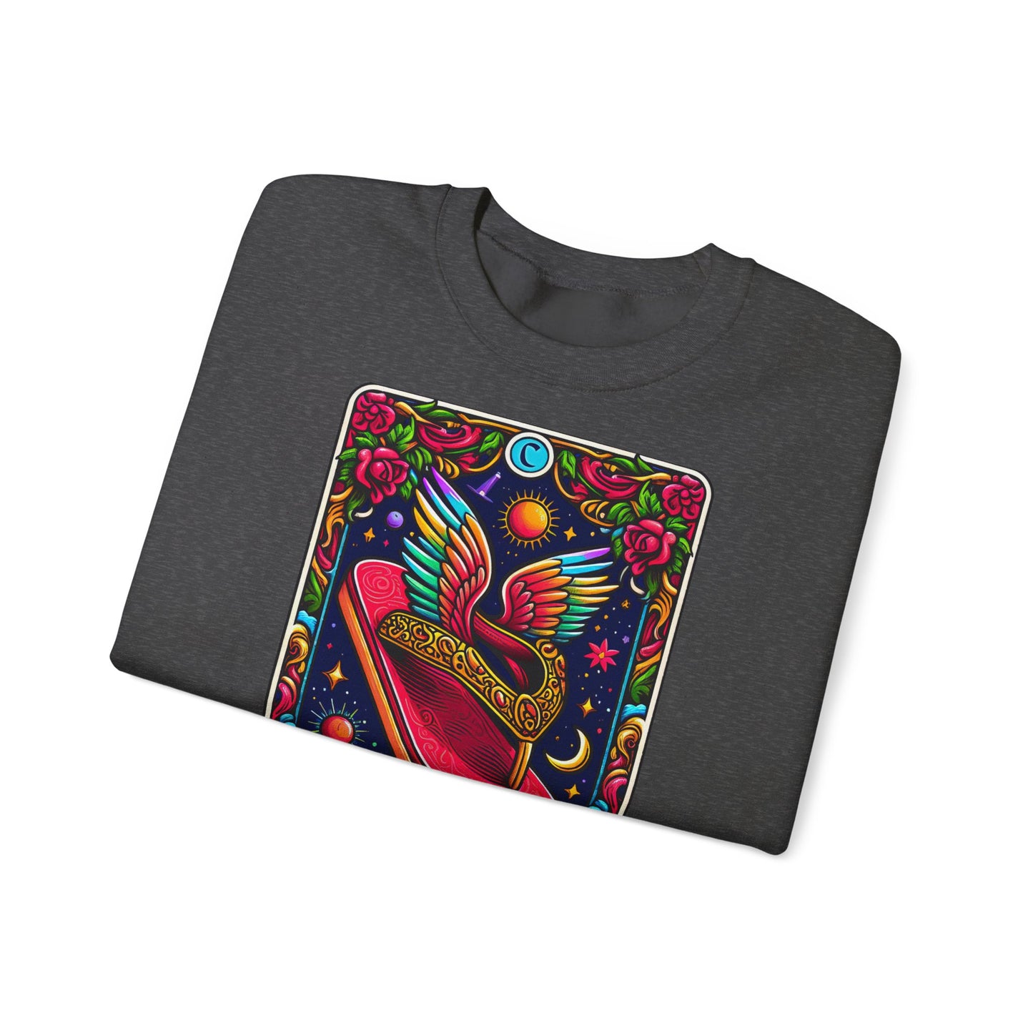 Winged Sombrero Sweatshirt | Lotería Style Mexican Card Art
