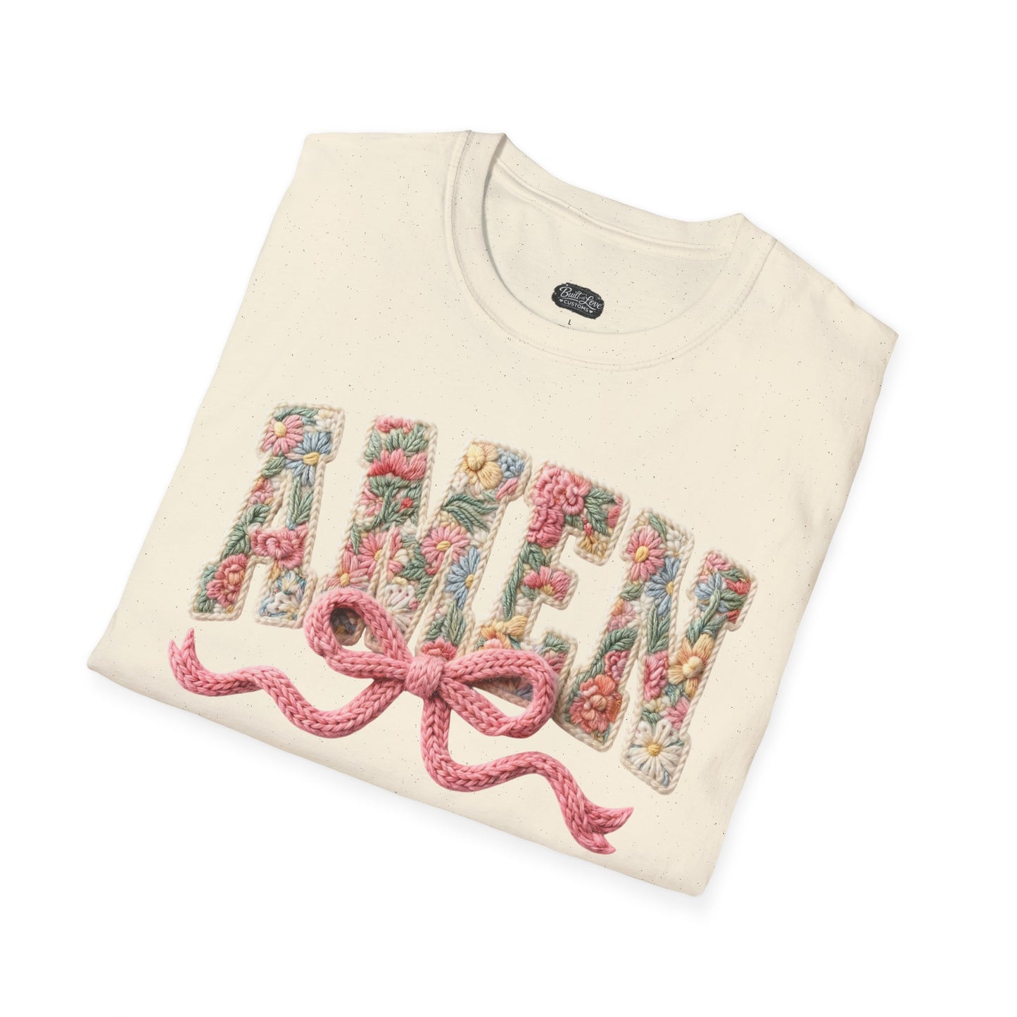 Alien Floral Script T-Shirt — Pink Bow Graphic Tee