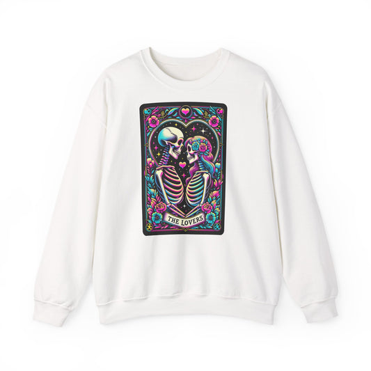 The Lovers skeleton tarot art Sweatshirt | Day of the Dead romance
