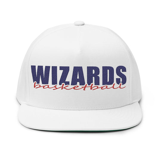 Wizards basketball Flat Bill Cap | Embroidered snapback