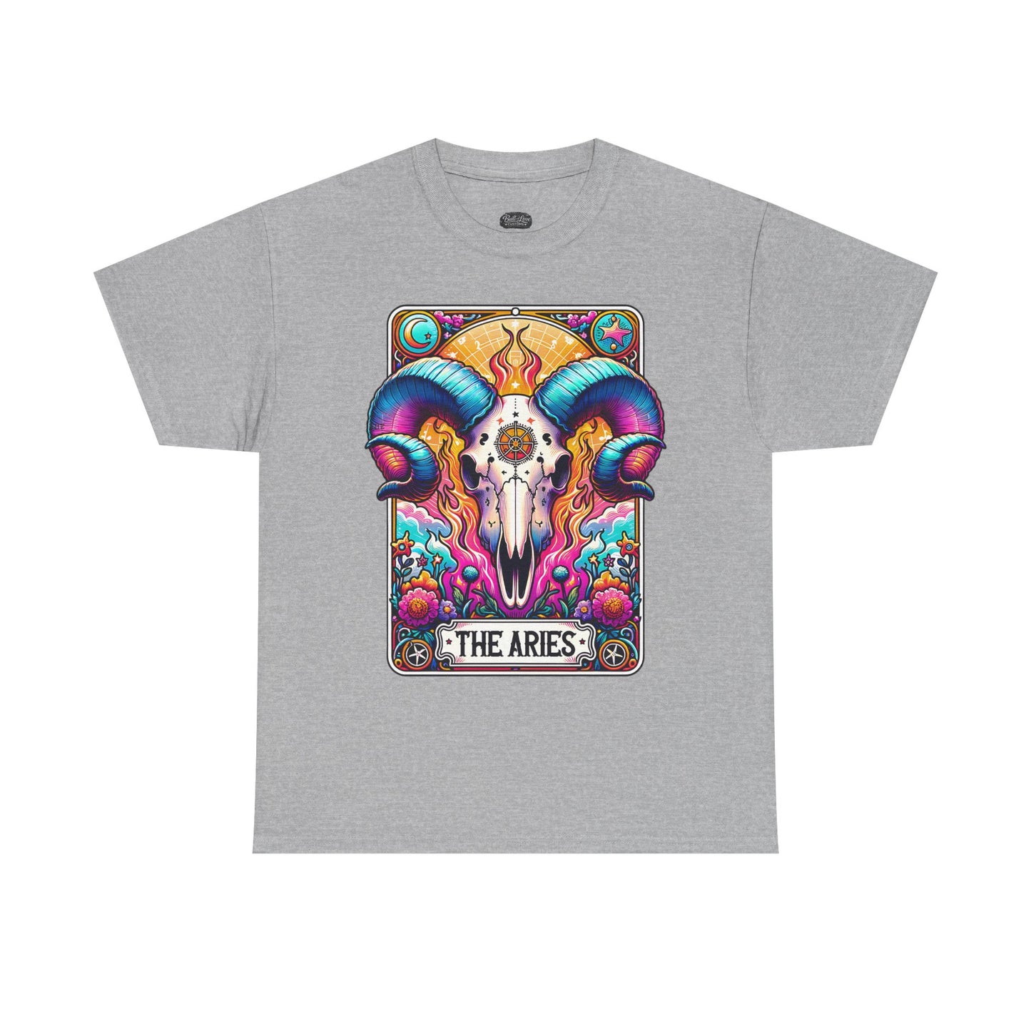 Aries Ram Skull Illustration Tee | Zodiac Astrology Shirt
