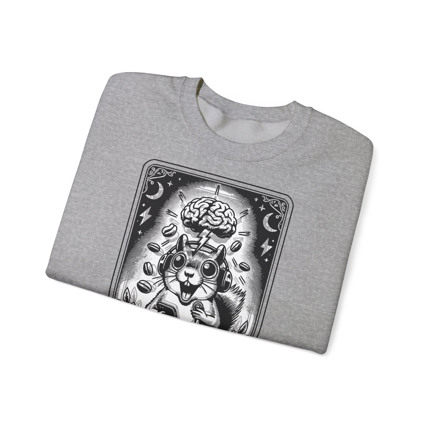 ADHD Tarot Card Squirrel sweatshirt | Crewneck, Psychedelic Brain Illustration