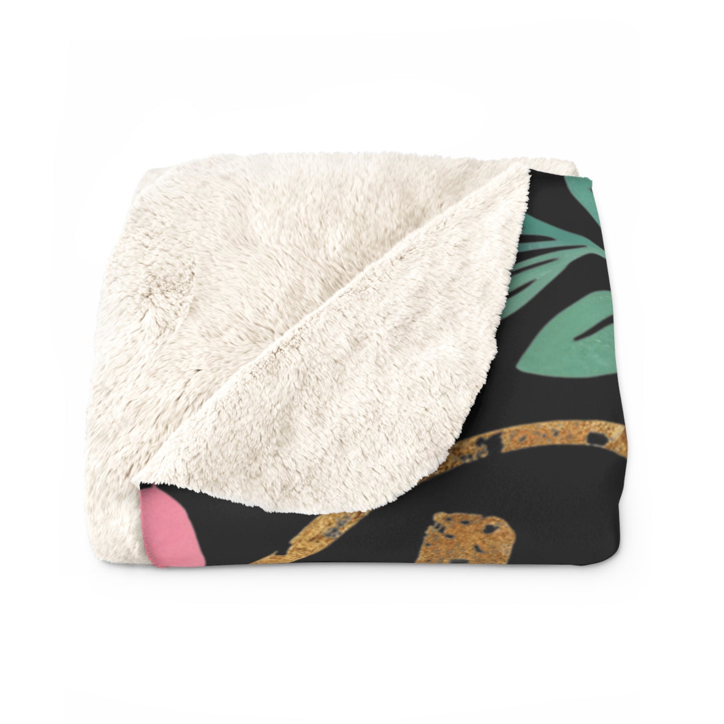 Praise the Lord Sherpa Fleece Blanket | Floral Script Faith Throw