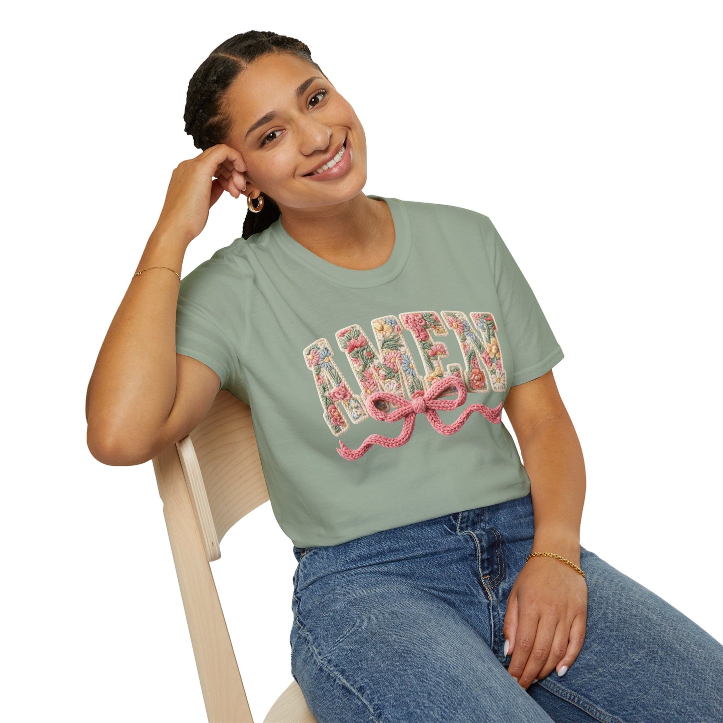 Alien Floral Script T-Shirt — Pink Bow Graphic Tee