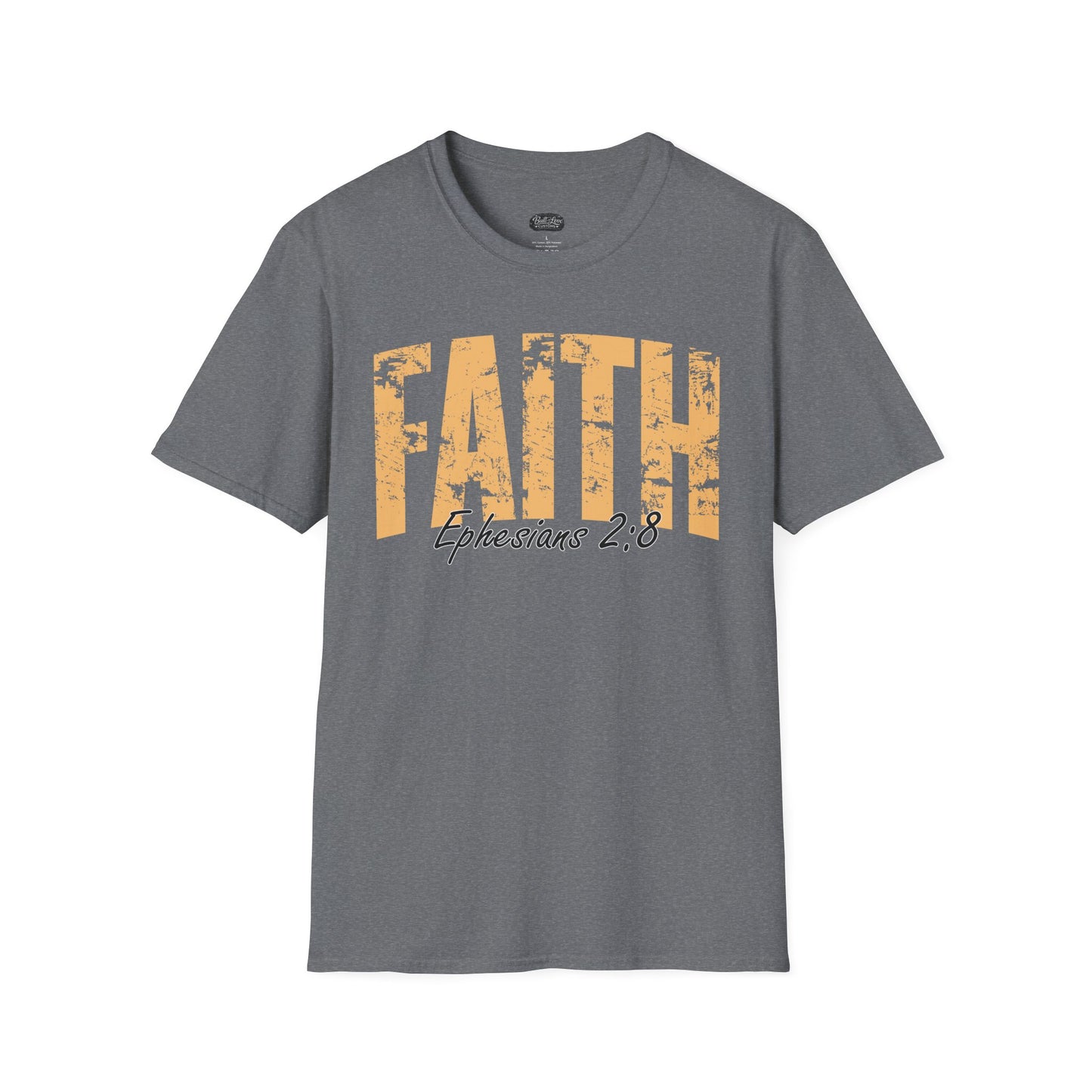 Faith distressed typography T-Shirt | Romans 2:9 scripture tee