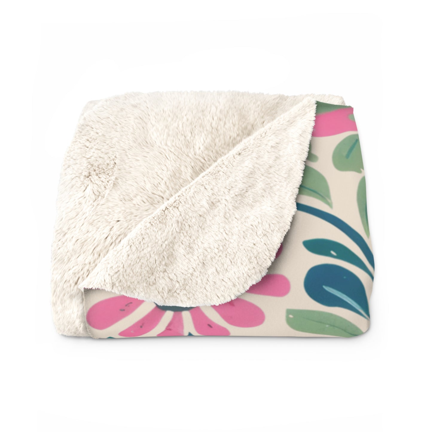 Amen Floral Typography Sherpa Blanket | Floral Scripture Blanket