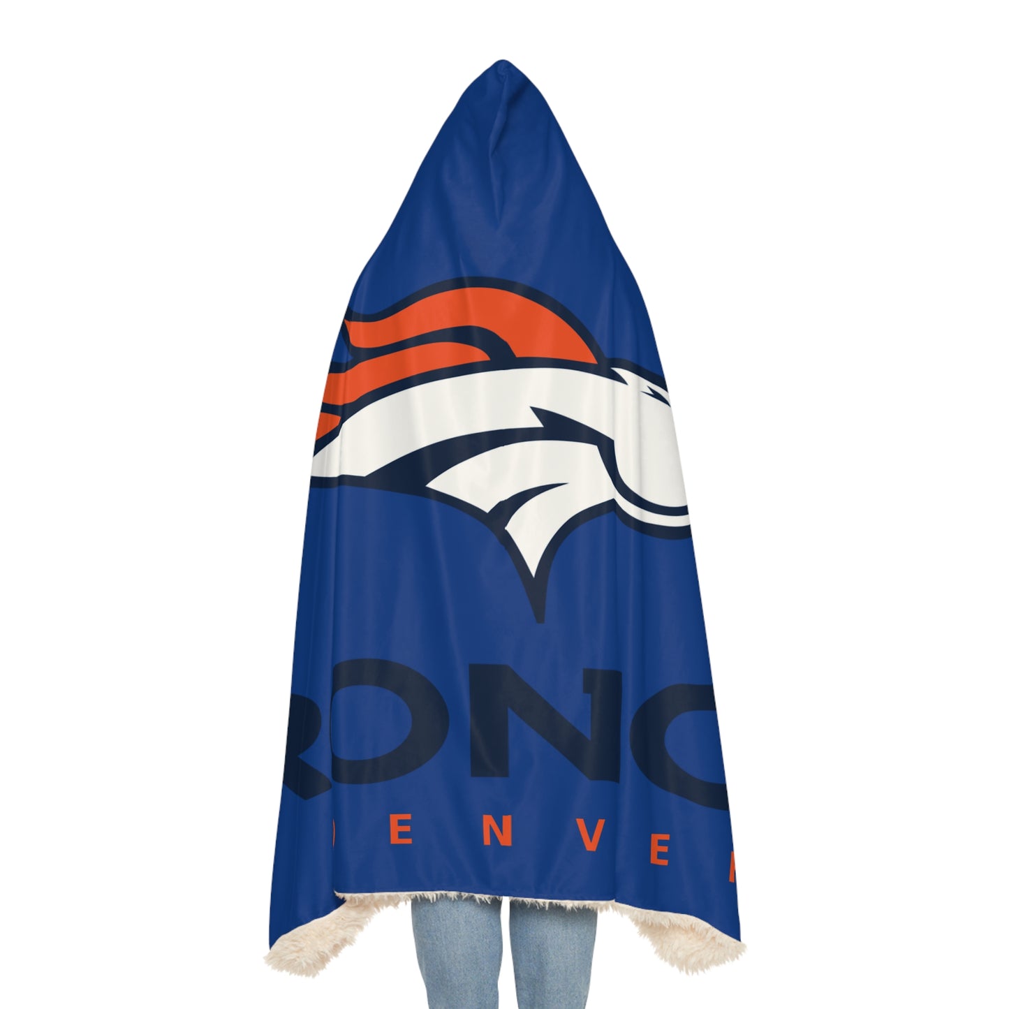 Denver Broncos Logo Blanket | Hooded Throw, NFL Team Fleece