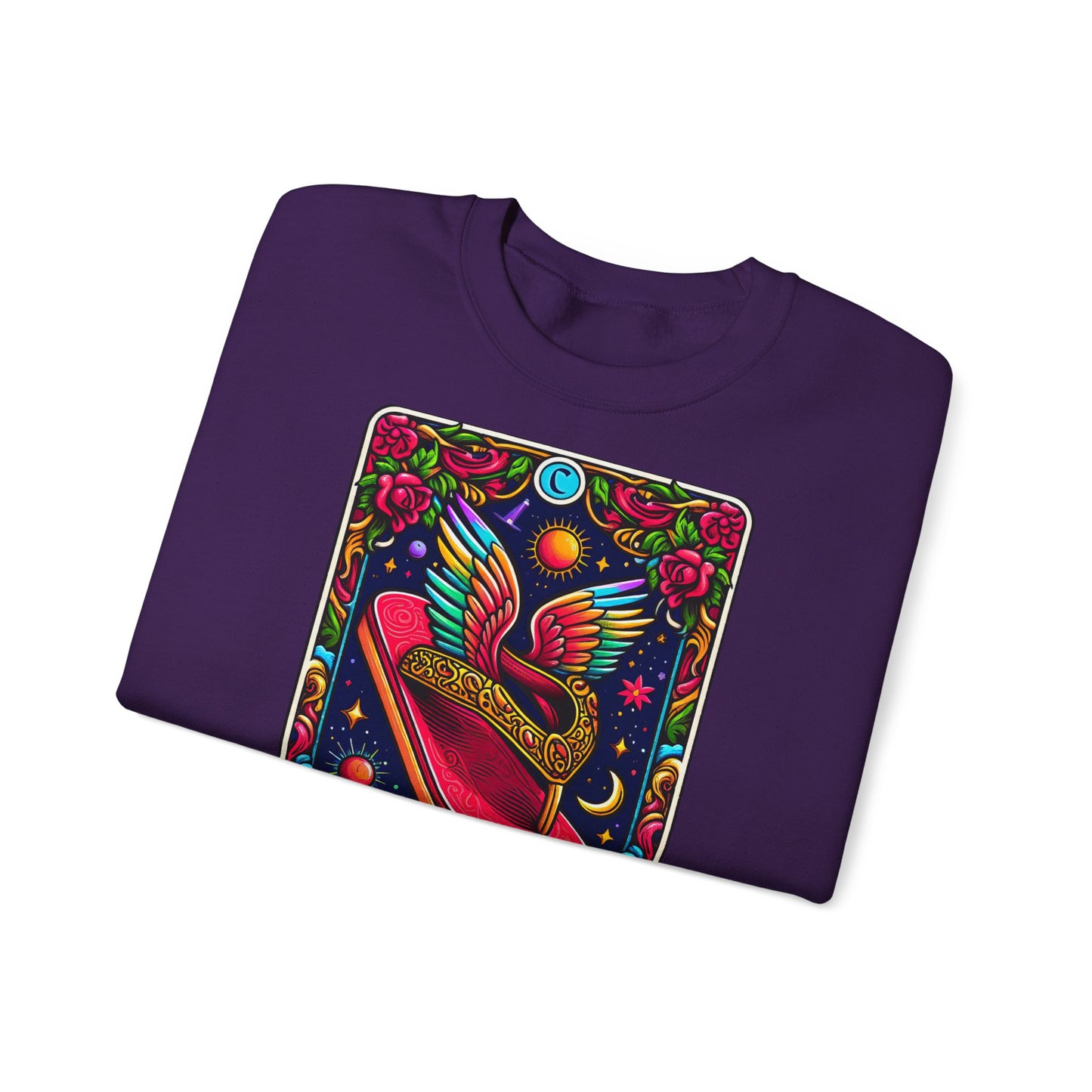 Winged Sombrero Sweatshirt | Lotería Style Mexican Card Art