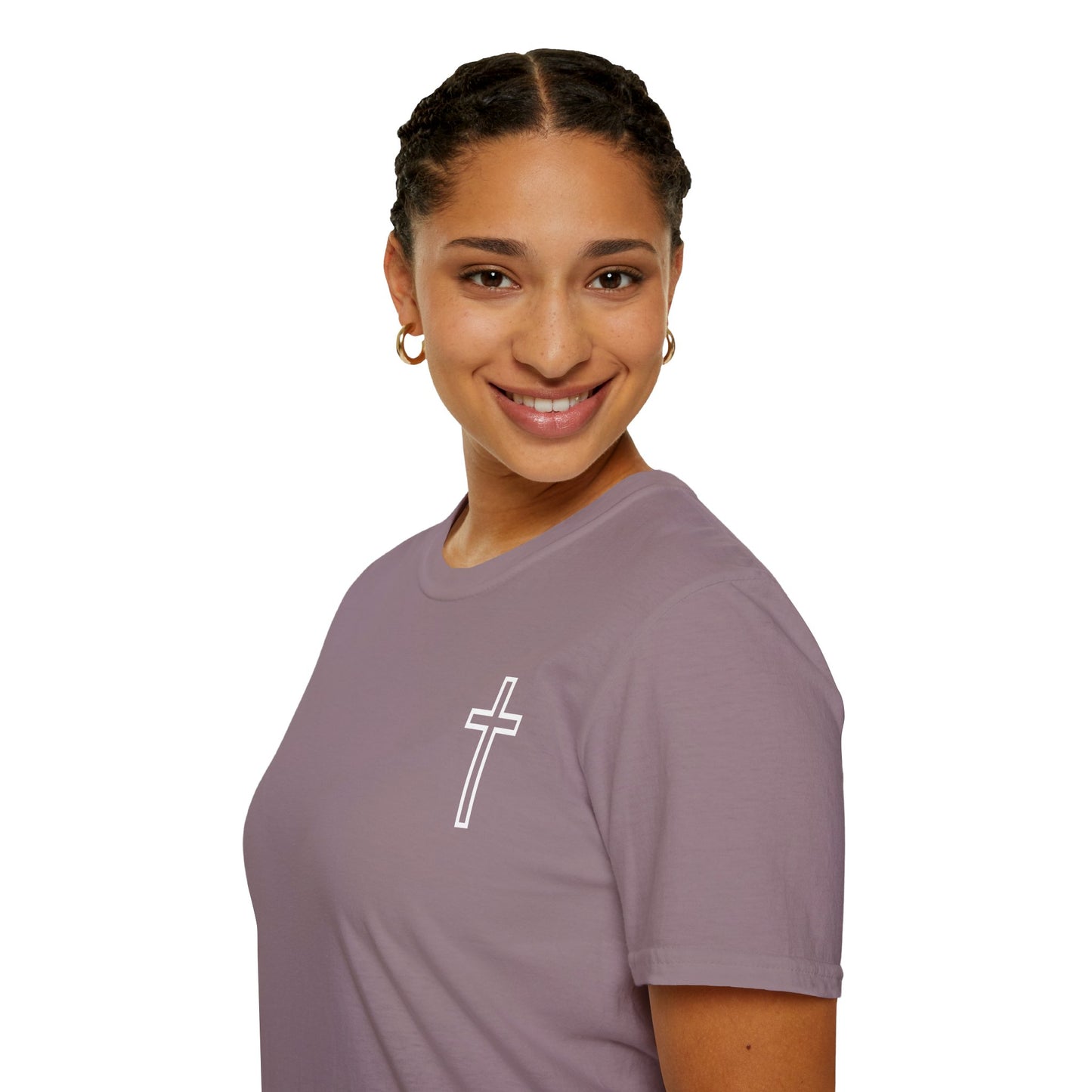 Blessed Through the Storm Christian T-Shirt — Women’s Faith Cross Tee