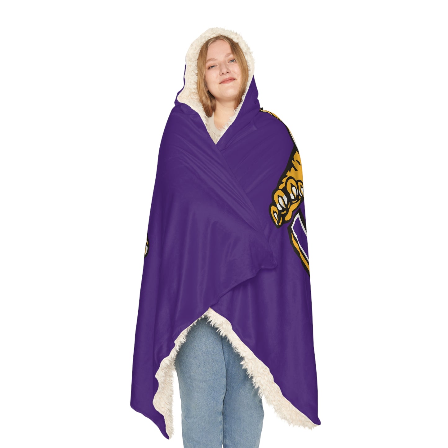 LSU Tigers Hooded Blanket | College Team Throw, Purple Tiger Logo
