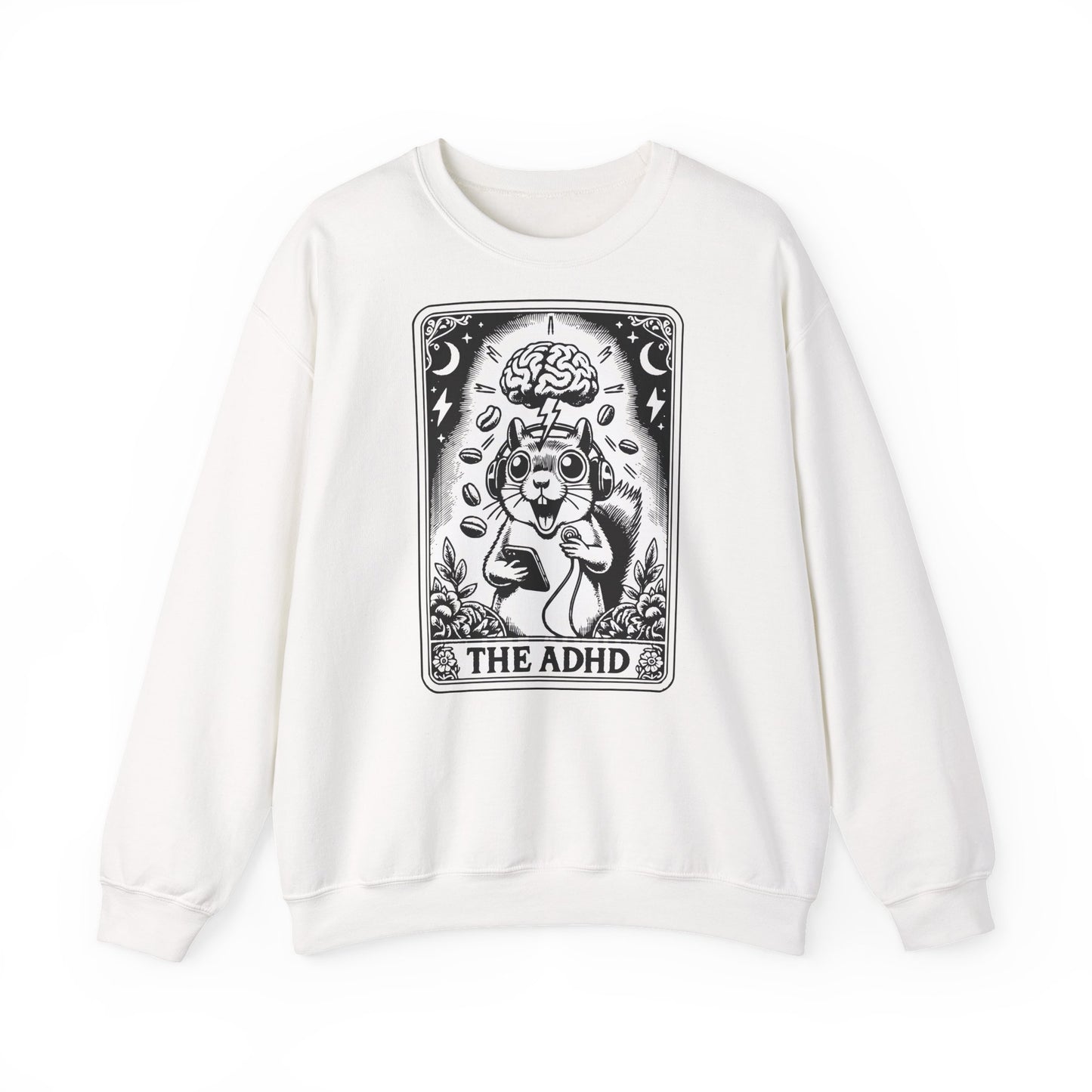 ADHD Tarot Card Squirrel sweatshirt | Crewneck, Psychedelic Brain Illustration