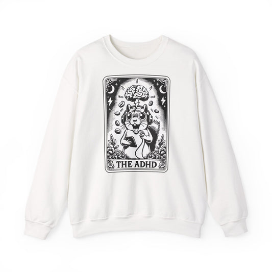 ADHD Tarot Card Squirrel sweatshirt | Crewneck, Psychedelic Brain Illustration