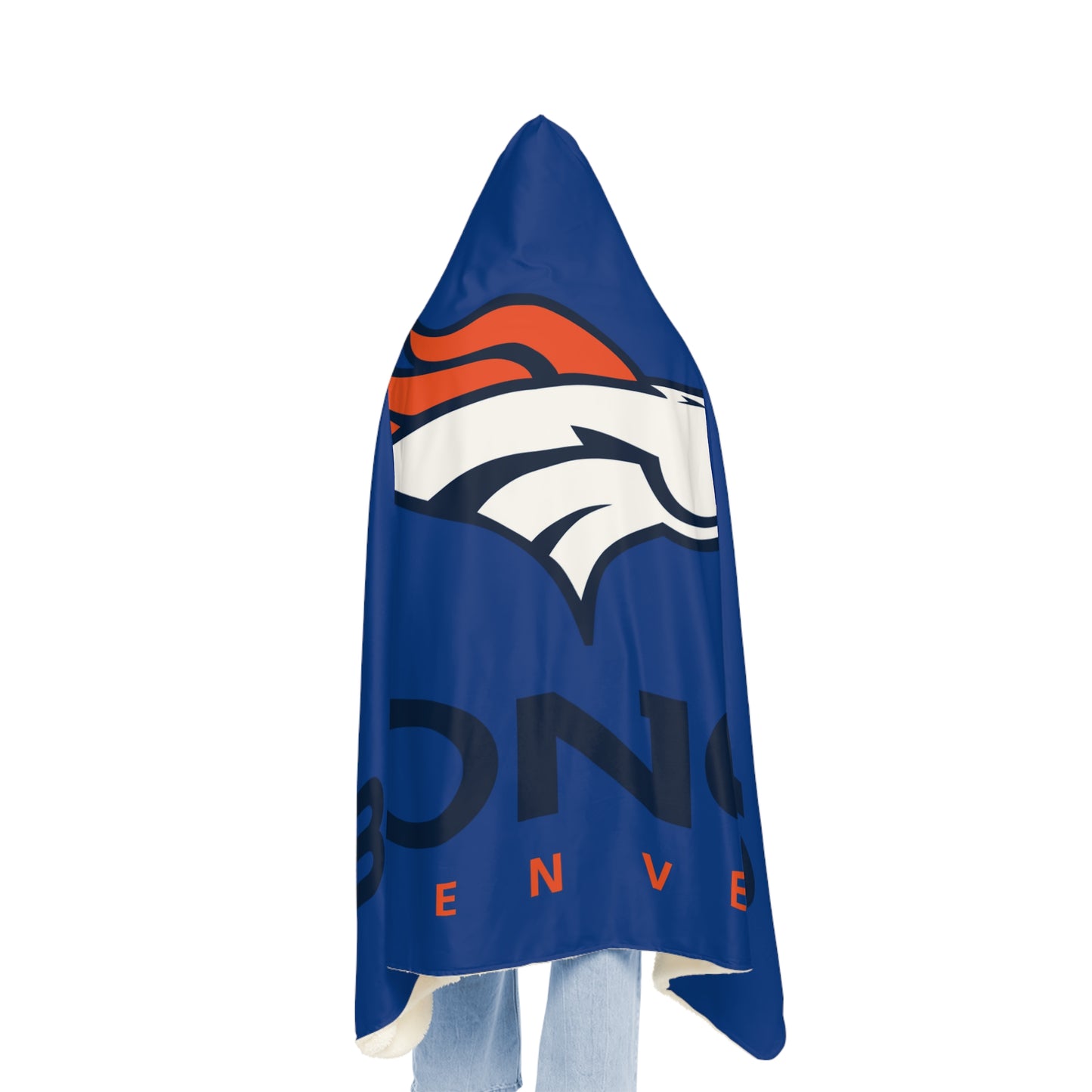 Denver Broncos Logo Blanket | Hooded Throw, NFL Team Fleece