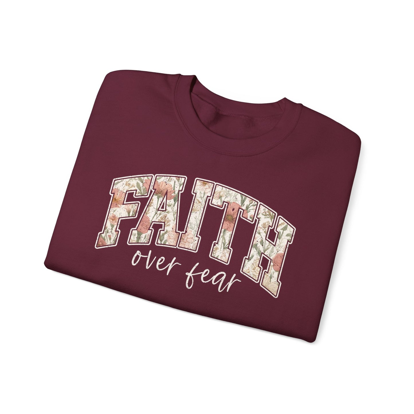 Faith Floral Crewneck Sweatshirt — Women's Floral 'FAITH' Pullover