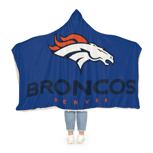 Denver Broncos Logo Blanket | Hooded Throw, NFL Team Fleece