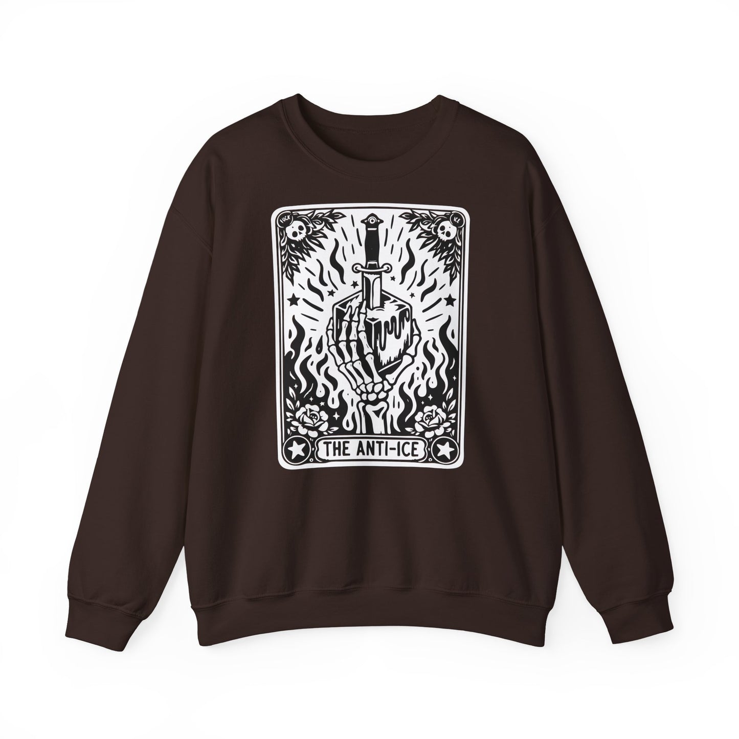 The Anti-Ice tarot dagger illustration Sweatshirt | Occult skeleton art