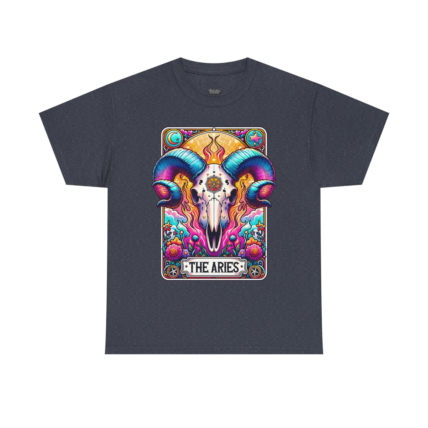 Aries Ram Skull Illustration Tee | Zodiac Astrology Shirt