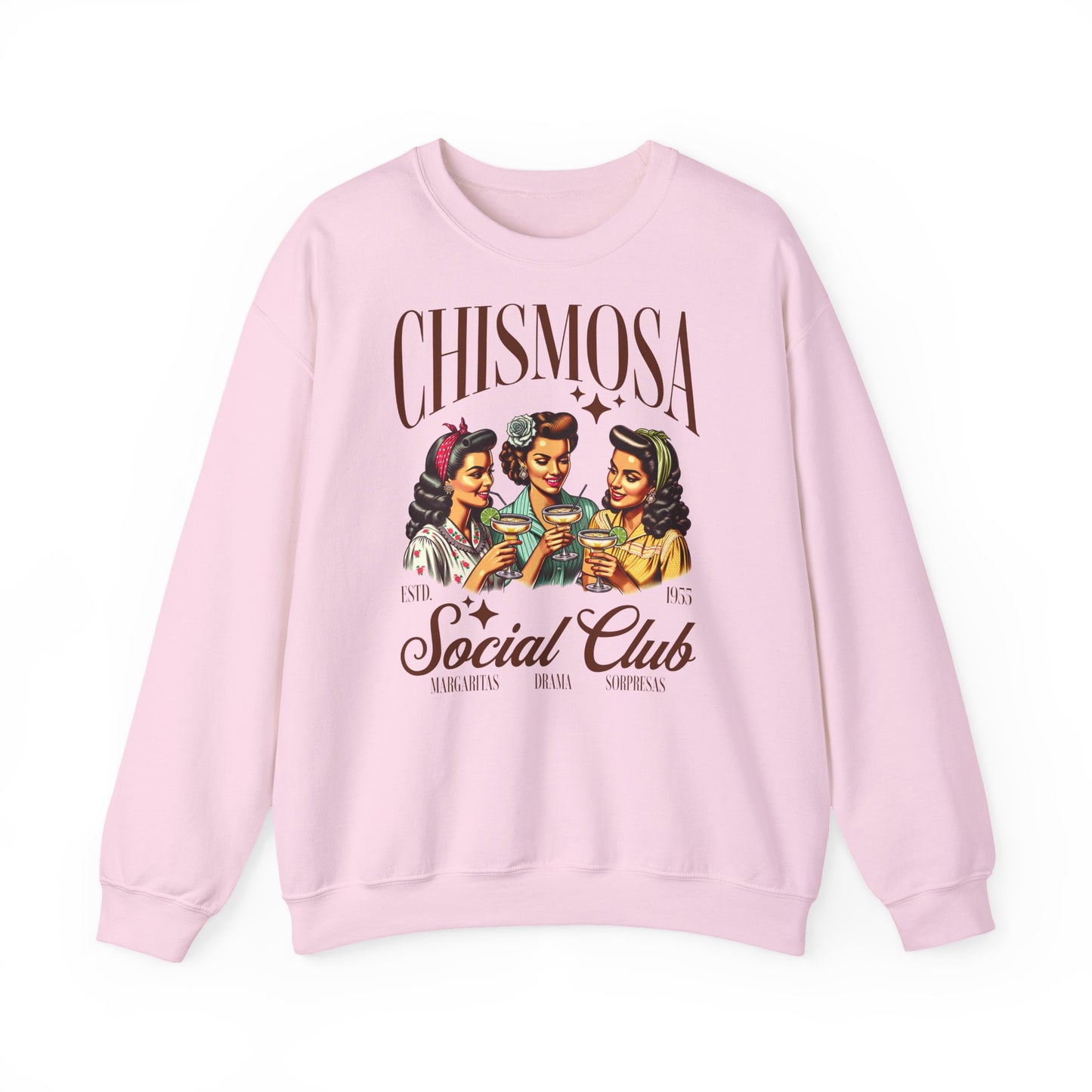 Chismosa Social Club sweatshirt | Retro women drinking cocktails crewneck