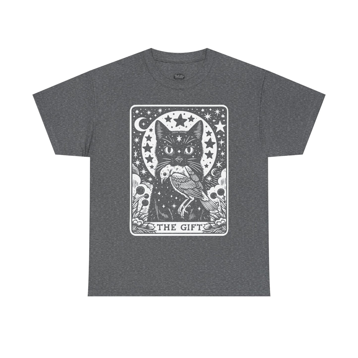 Tarot Cat The Gift Tee | Mystical Cat Tarot Card shirt, Occult Stars Moon Design