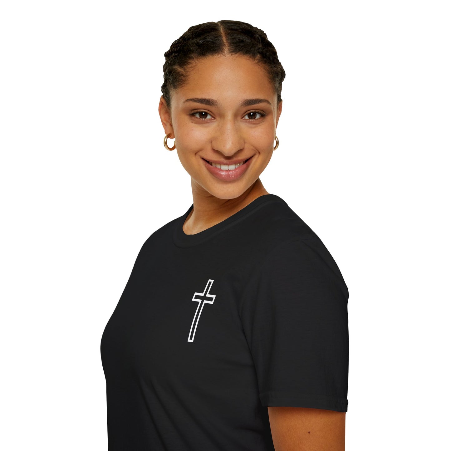 Blessed Through the Storm Christian T-Shirt — Women’s Faith Cross Tee