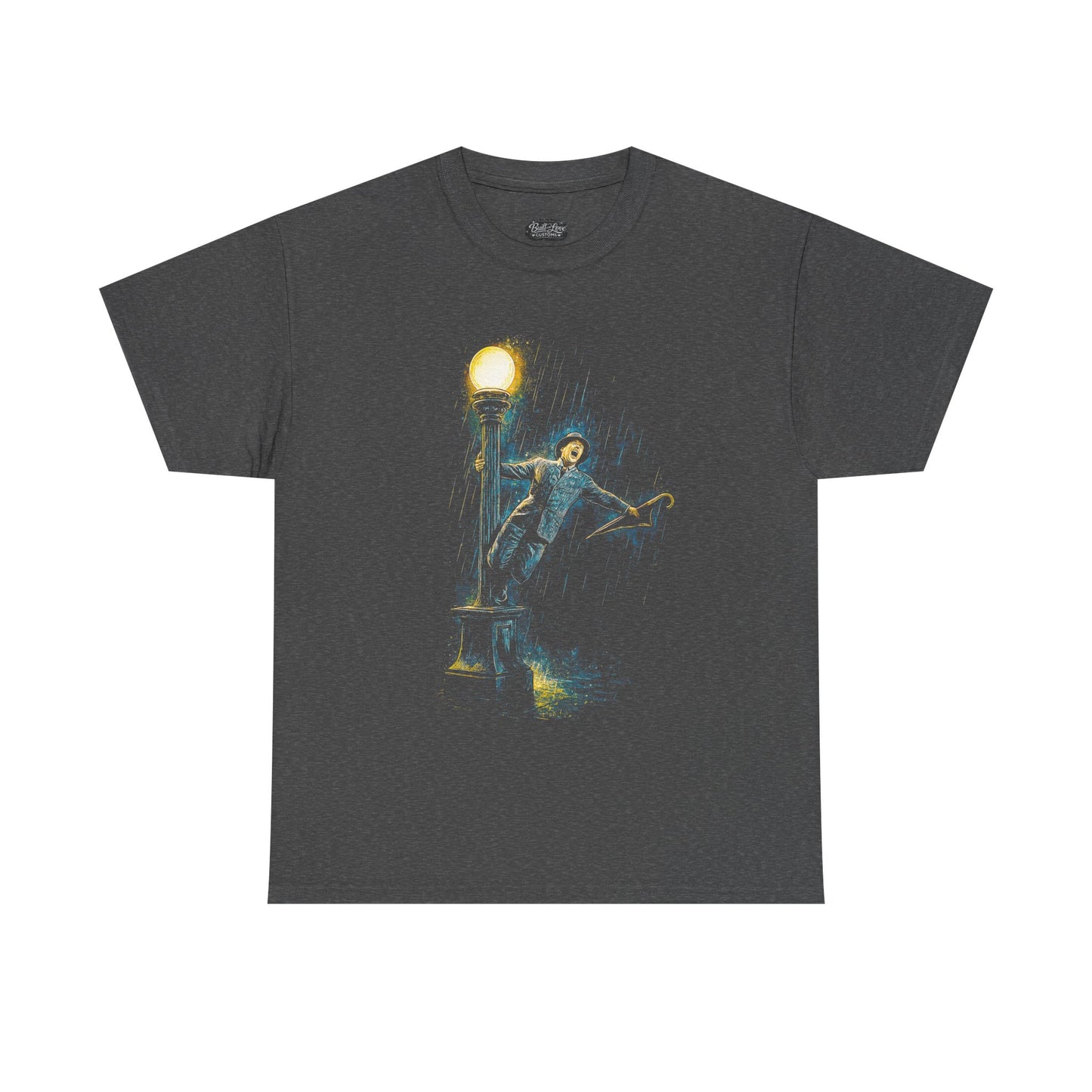 Man Dancing on Lamp Post T-Shirt | Night Street Vintage Musical Scene