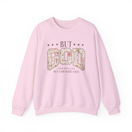But God Floral Sweatshirt – Inspirational Christian Crewneck