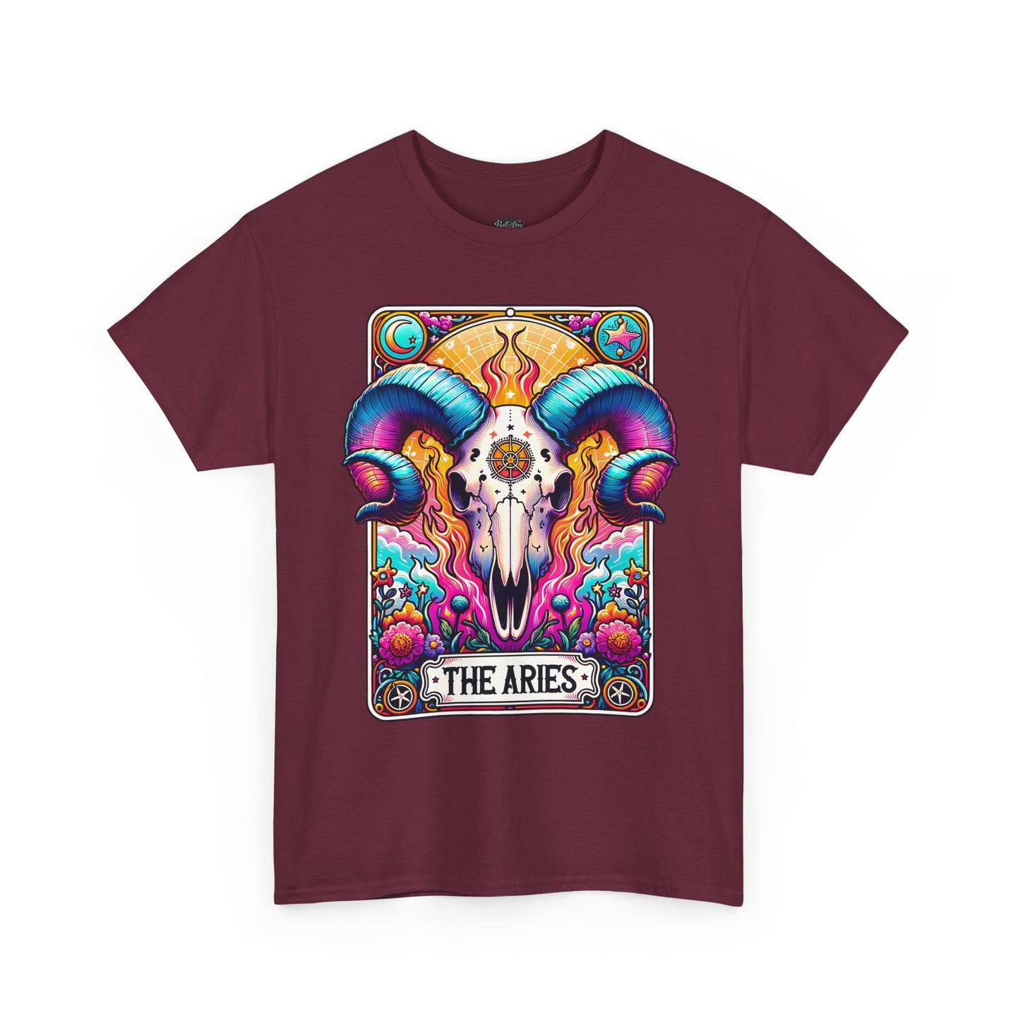 Aries Ram Skull Illustration Tee | Zodiac Astrology Shirt