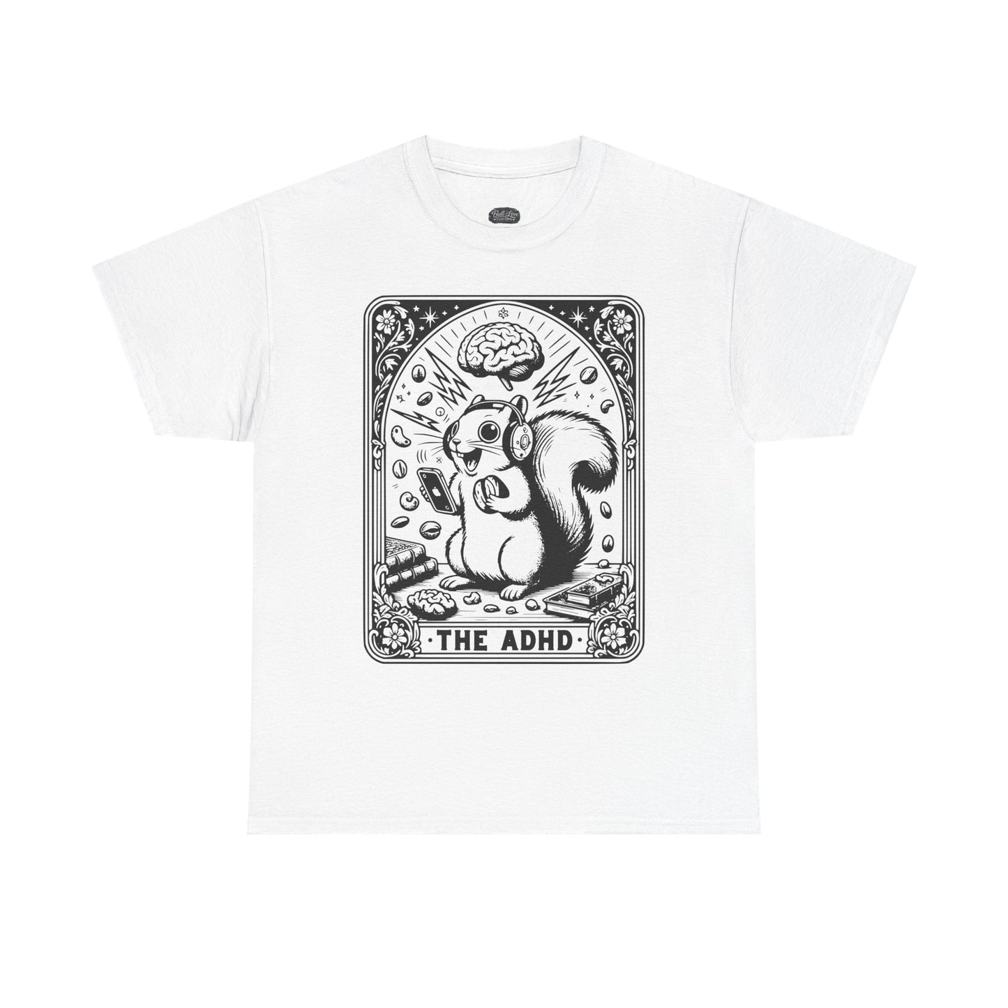 The ADHD Squirrel Tee | Cute Retro Illustration, Mental Health Awareness